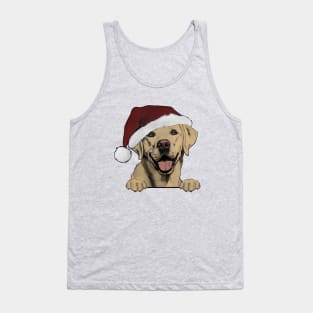 Labrador Retriever with Santa Hat Tank Top